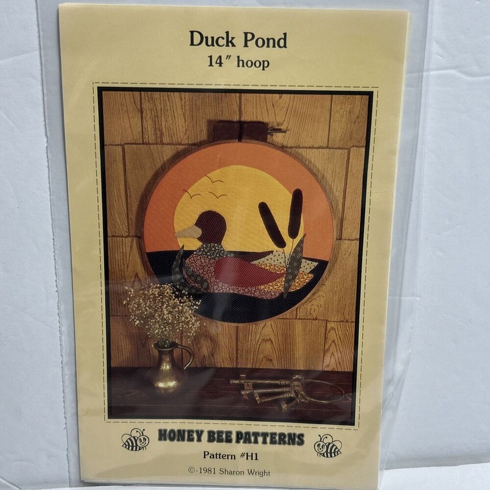 Duck Pond Honey Bee Patterns # H1 NEW Vintage Sewing Pattern 1981 Birds